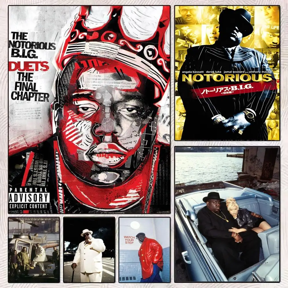 

B-Biggie Smalls Music Poster HD Art Mural Wallart Poster Waterproof Vintage Print Decor for Home Decoration DIY Durable