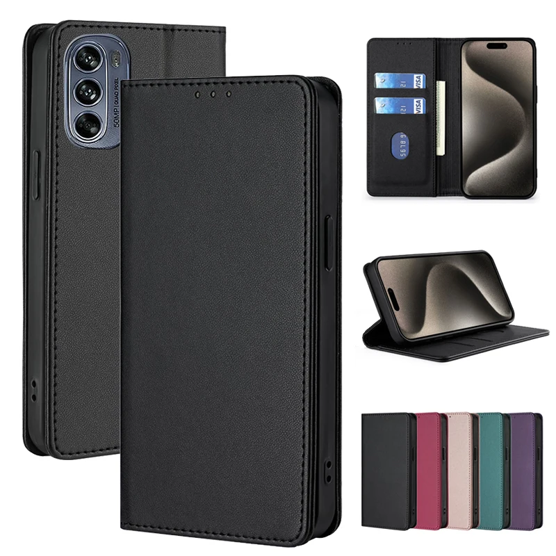 Leather Wallet Phone Case for Motorola MOTO G53Y G53J G54 G60S G62 G71S G72 G73 G82 G84 G85 G100 G200 5G Cover Protect Magnetic