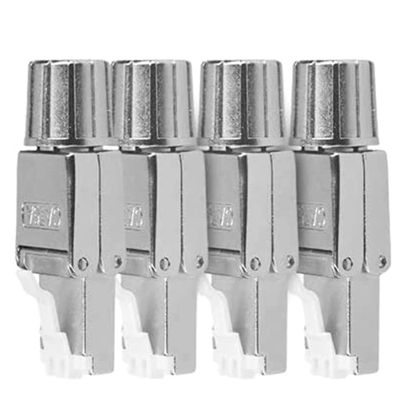 RJ45 شبكة موصل حزمة-مجموعة من 4 Cat6A RJ-45 موصلات الشبكة-محمية القط 6A إيثرنت كابل سلالة الإغاثة المقابس