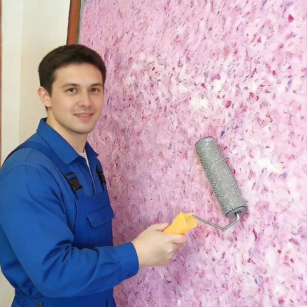 Plant Fiber Wall Clothe Durable Plant Glue Powder Wall Mud Absorbs Noise Heat Insulation Coating Wall Covering Liquid Wallpaper