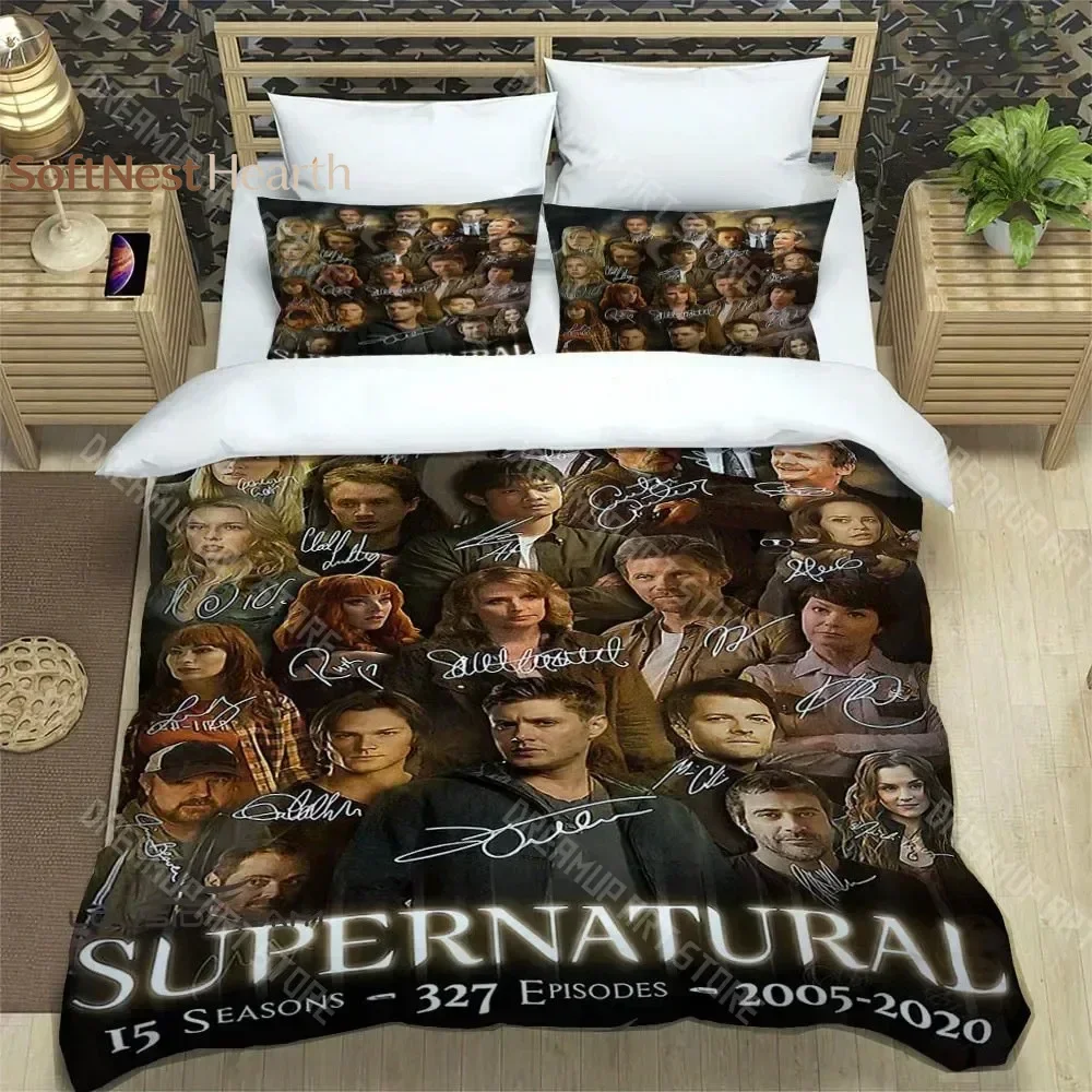2026 3D Print Supernatural TV Series Bedding Set Single Twin Full Queen King Size Bed Set Adult Kid Bedroom Duvet Cover Set Home