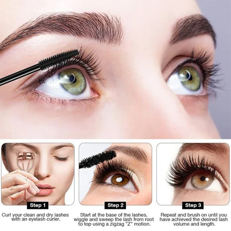 1 Stück 4d Seiden faser Wimpern Curling Mascara wasserdichte Mascara für Wimpern verlängerung schwarz dicke Wimpern Make-up Kosmetik