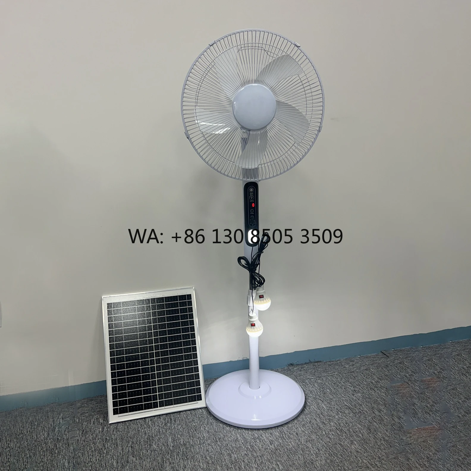 

Вентилятор напольный 16/18 дюймов, 5 лопастей, перезаряжаемый, на солнечной батарее, AC/DC 12В, с высокой скоростью обдува и аккумулятором