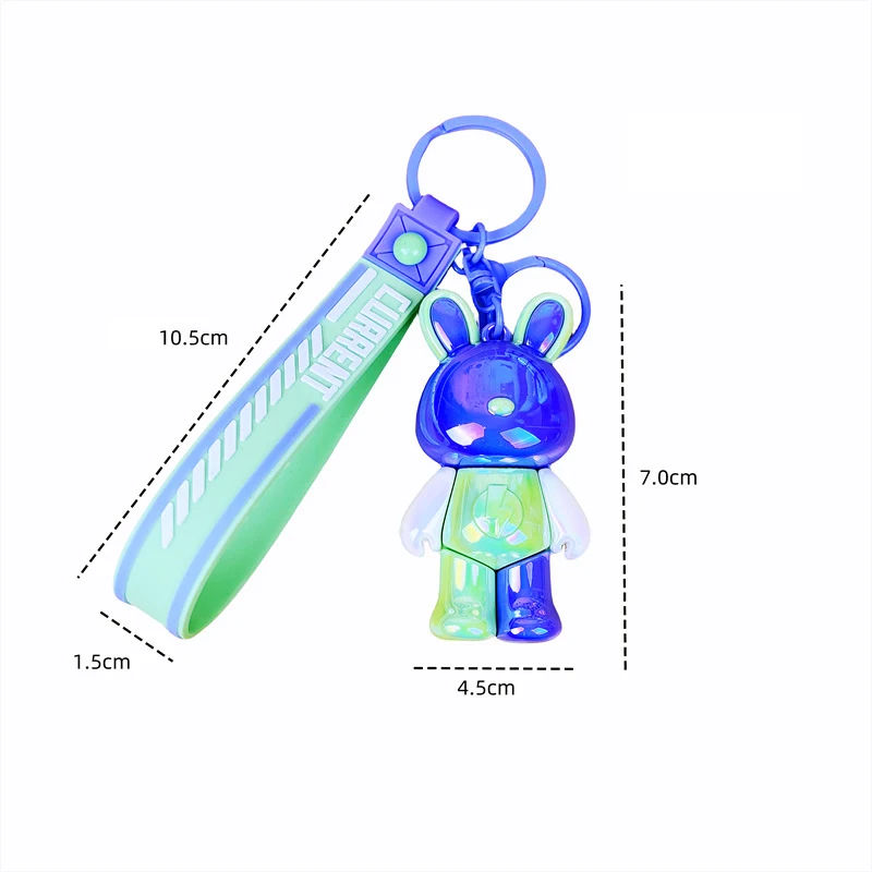 سلسلة مفاتيح أرنب رائعة كرتونية ، دمية أرنب ملونة ، قلادة مفتاح سيارة ، حقيبة ظهر ، سحر زخرفي ، هدية صغيرة