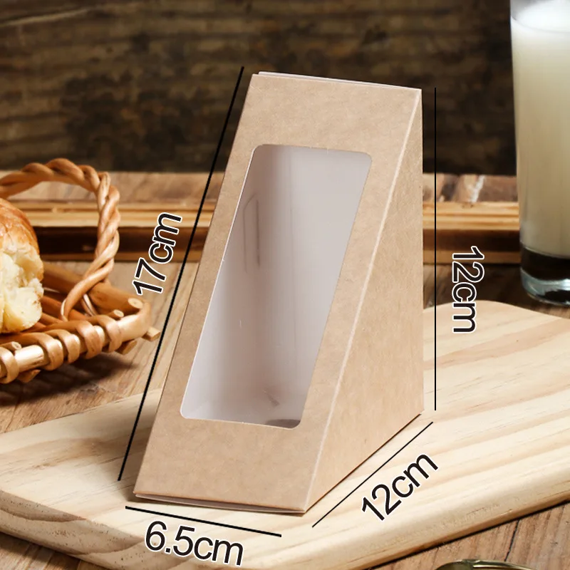 Sandwich Packaging Box Thickened Window Sandwich Paper Box Disposable DIY Baked Takeaway Boxes