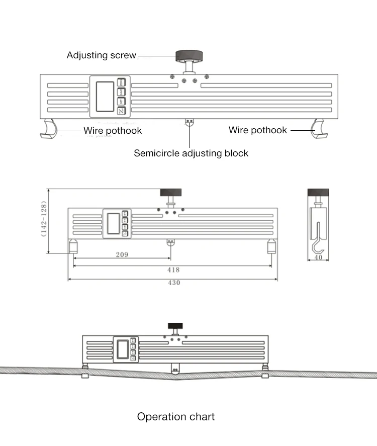 Rope Cable Tension Meter Tool for Lift