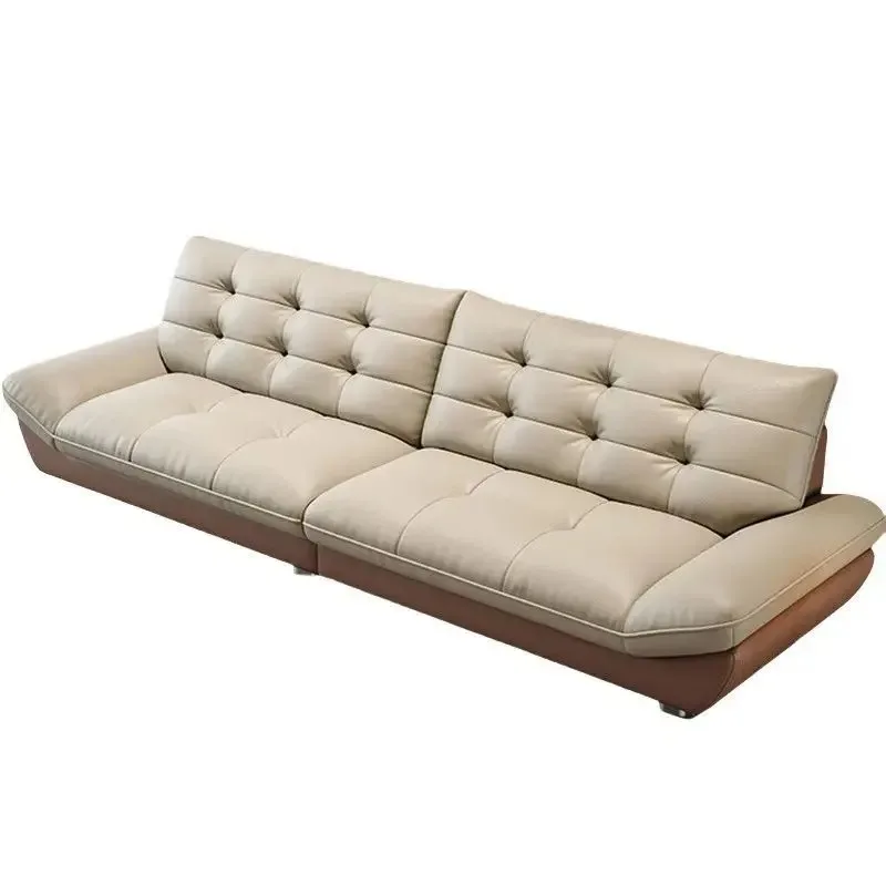 

Italian new color sailboat sofa straight row retro style living room thickened leather