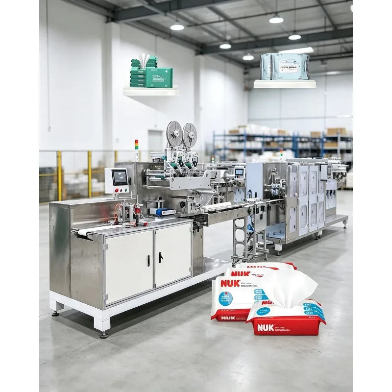 Full Auto Baby Wet Wipes Machine with Packaging Single Mini Pocket Wet Wipes Manufacturing Machine Wet Tissue Production Line