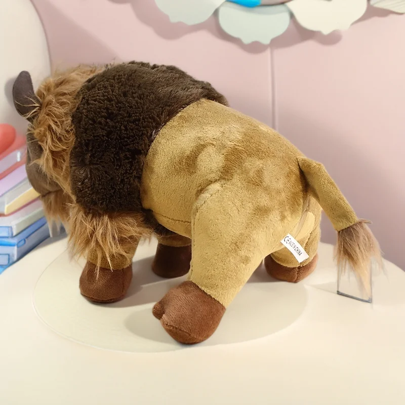 25–35 cm INS wie echtes Bison-Plüschtier, Stofftier, Wildtier, Rinder, simulierter Büffel, Heimdekoration, Geburtstagsgeschenke für Kinder und Mädchen
