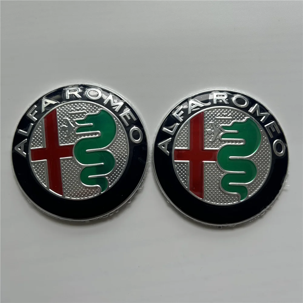 Alfa Romeo-Danemark ge Autocollant pour Voiture, Décoration Automobile, Capot, Coffre, Argent, 74mm, 2Pcs, Ensemble