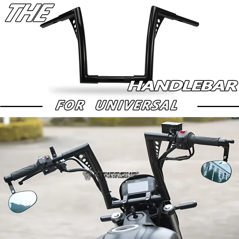 

MTKRACING Motorcycle Accessory Fat Chizeled Ape Hanger Handlebar For Harley UNIVERSAL