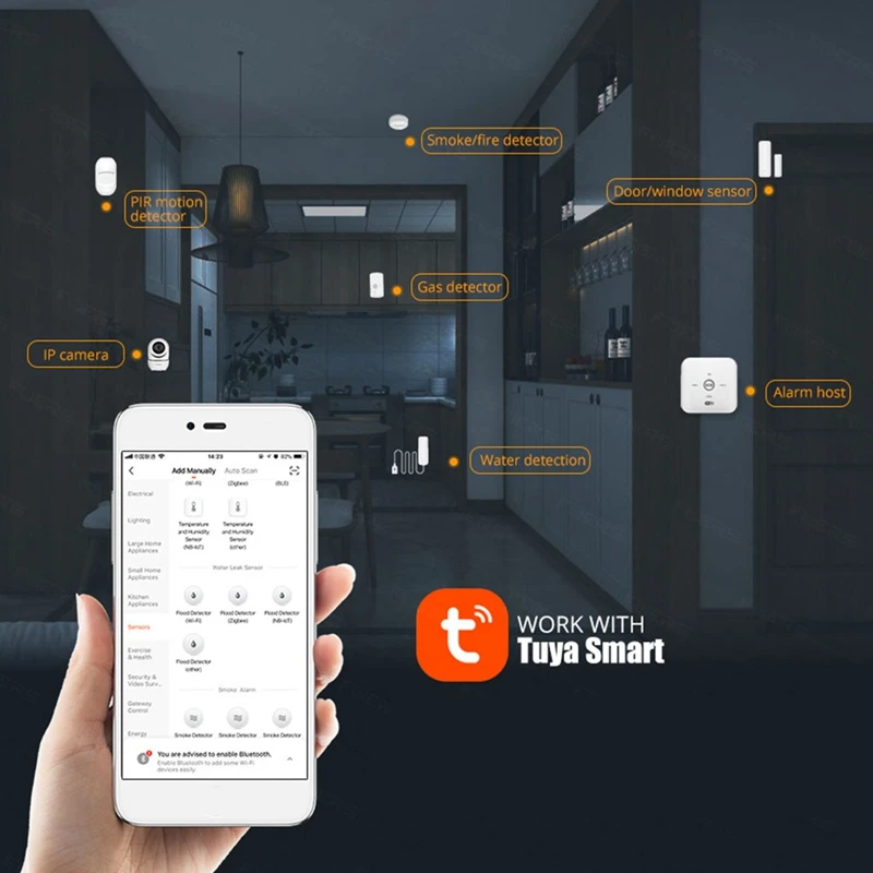 Tuya Wifi Lekkage Alarm Water Lek Sensor Detector Overstromingsniveau Alarm Waterlekkage Detector Voor Thuis Keuken Badkamer Duurzaam