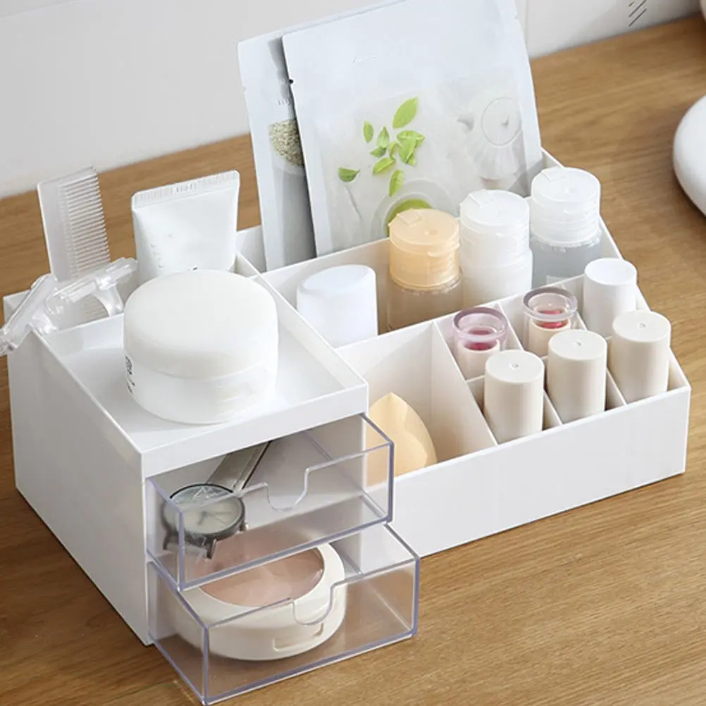

Cosmetics Storage Box Large Capacity Divided Drawer Organizer Desktop Sundries Jewelry Makeup Case Classify Box Dressing Table