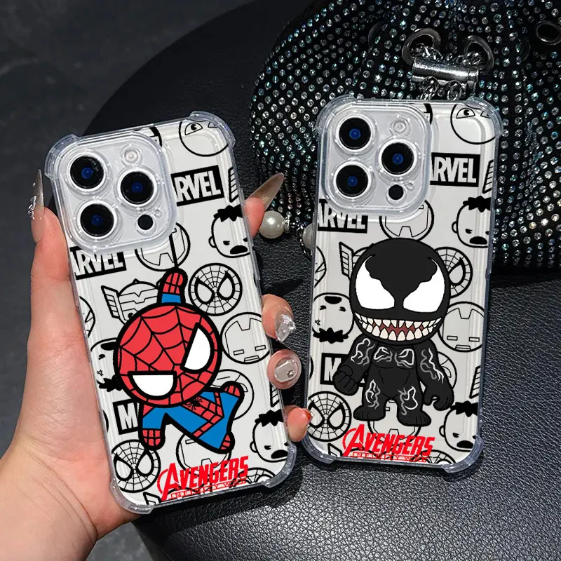 Marvel Spider-Man Venom Case For Samsung Galaxy A17 A37 A57 A07 A56 A26 A36 A06 A16 A55 A35 A25 A15 A05 A54 A52 A34 Clear Cover