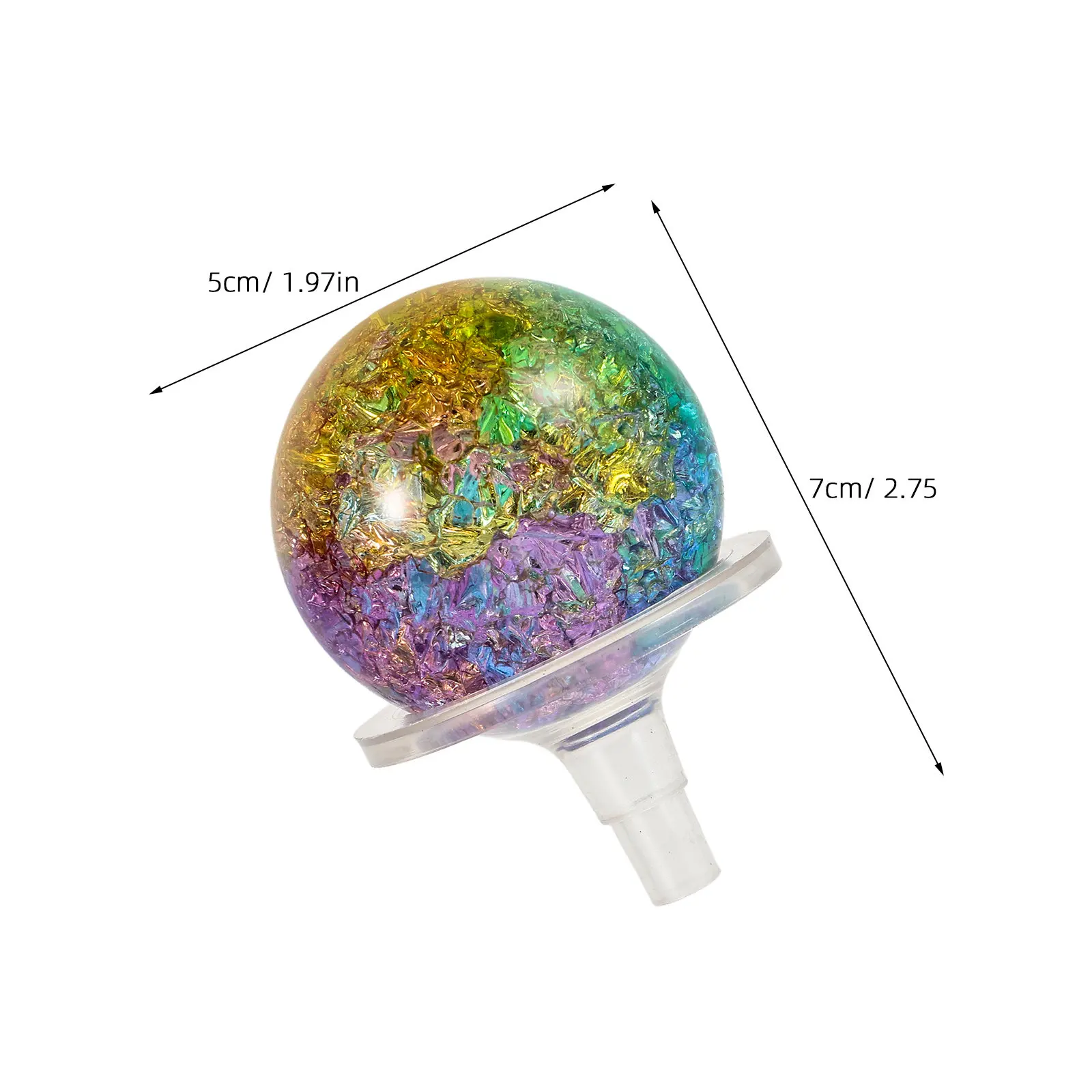 1Set Ice Cracked Glass Ball Round Globe Decorative Sphere for DIY Fountain Rockery Fish Tank Bonsai Display Tabletop Home Decor