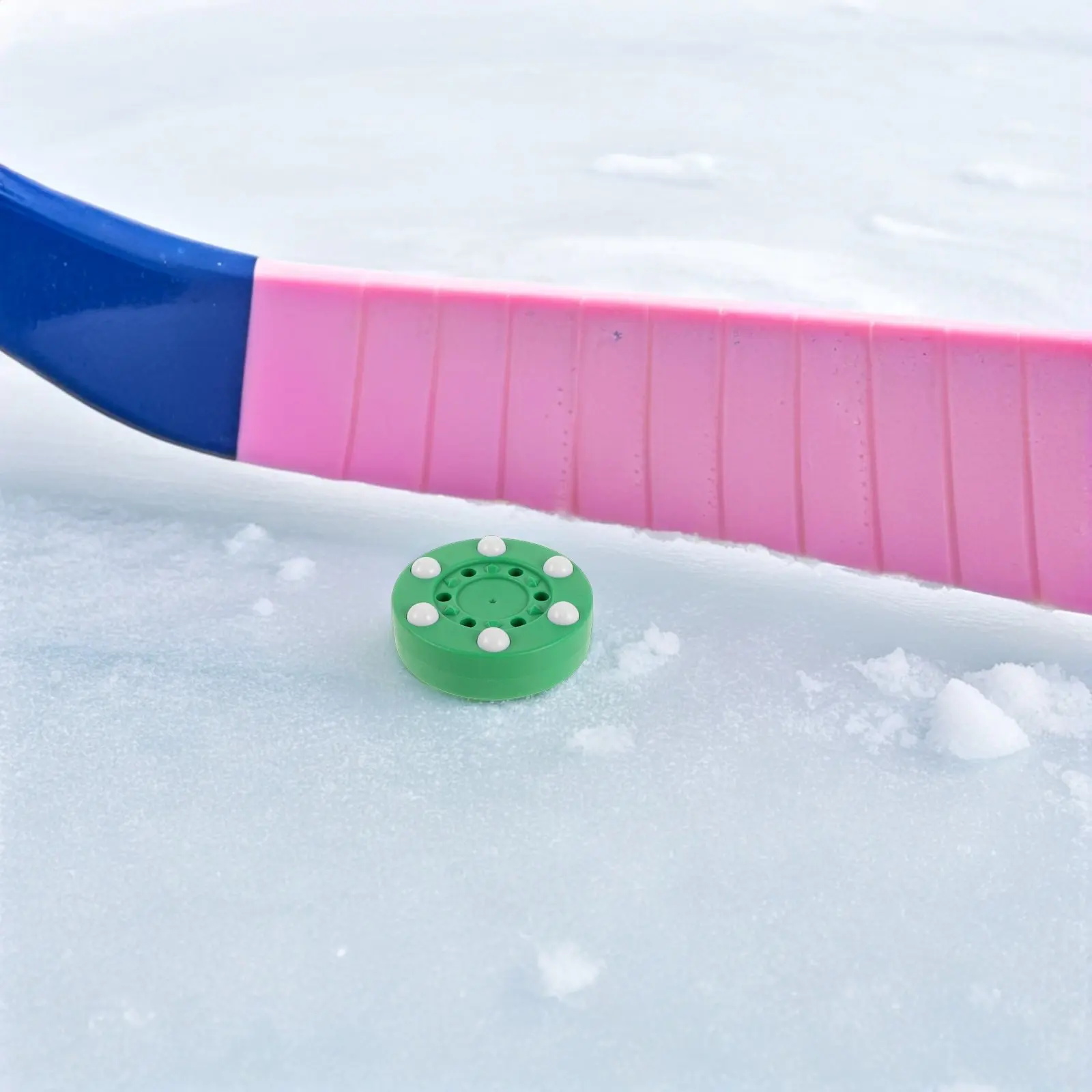 2Pcs Street Hockey Puck 6-Ball Roller Design Official Size Low Friction Asphalt Concrete Training Passing Shooting Practice Puck