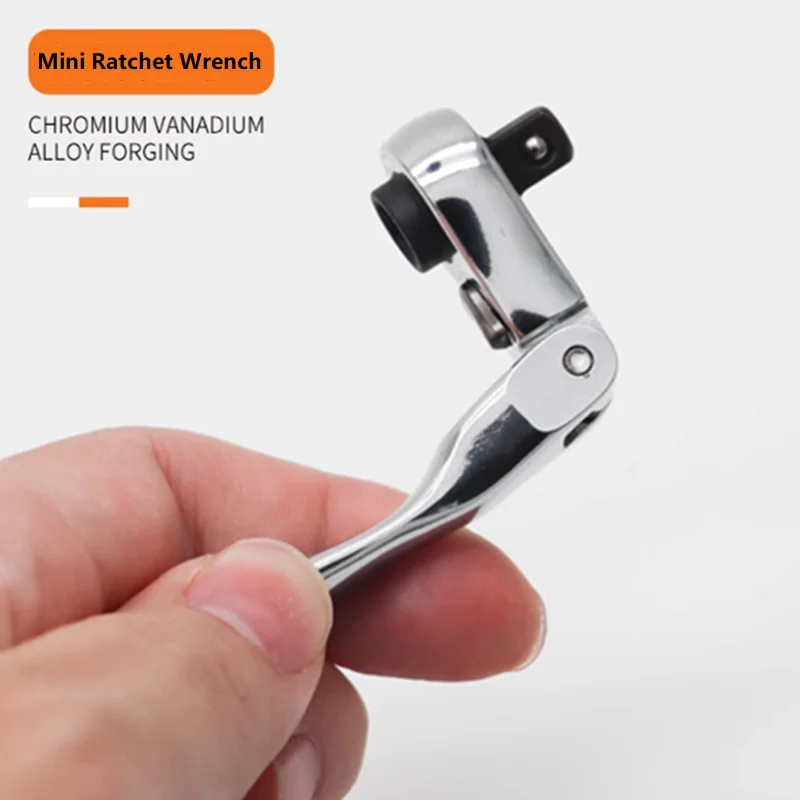 Rotativo Mini Ratchet Wrench Grupo em Cabeça Dupla Chave de Fenda Ferramenta Chave Rápida Soquete Rod Rápido 72 Dentes 14