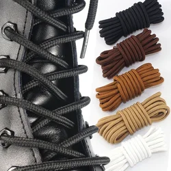 2pcs/ Pair Round Solid Polyester Black Brown Shoelaces For Marten Boot Women Men Outdoor Hiking Boots Sports Shoes Lace Strings