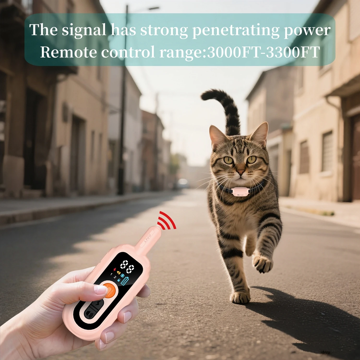 YHLC 1100m Cat Shock Collar,Cat Training Collar with Remote,Cat Stop Meowing Collar, Remote Control/Automatic Anti-Meow for Cats