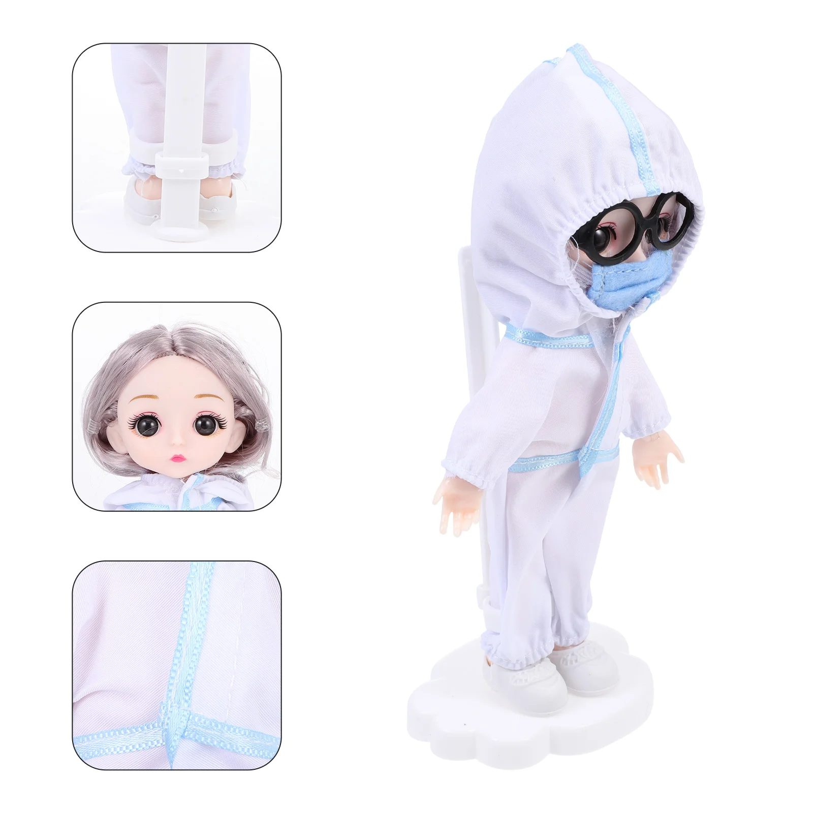 Childrens Toys Nurse Epidemic Prevention Doctor Mini Simulation Model with Protective Clothing Kids Antiepidemic Toddler