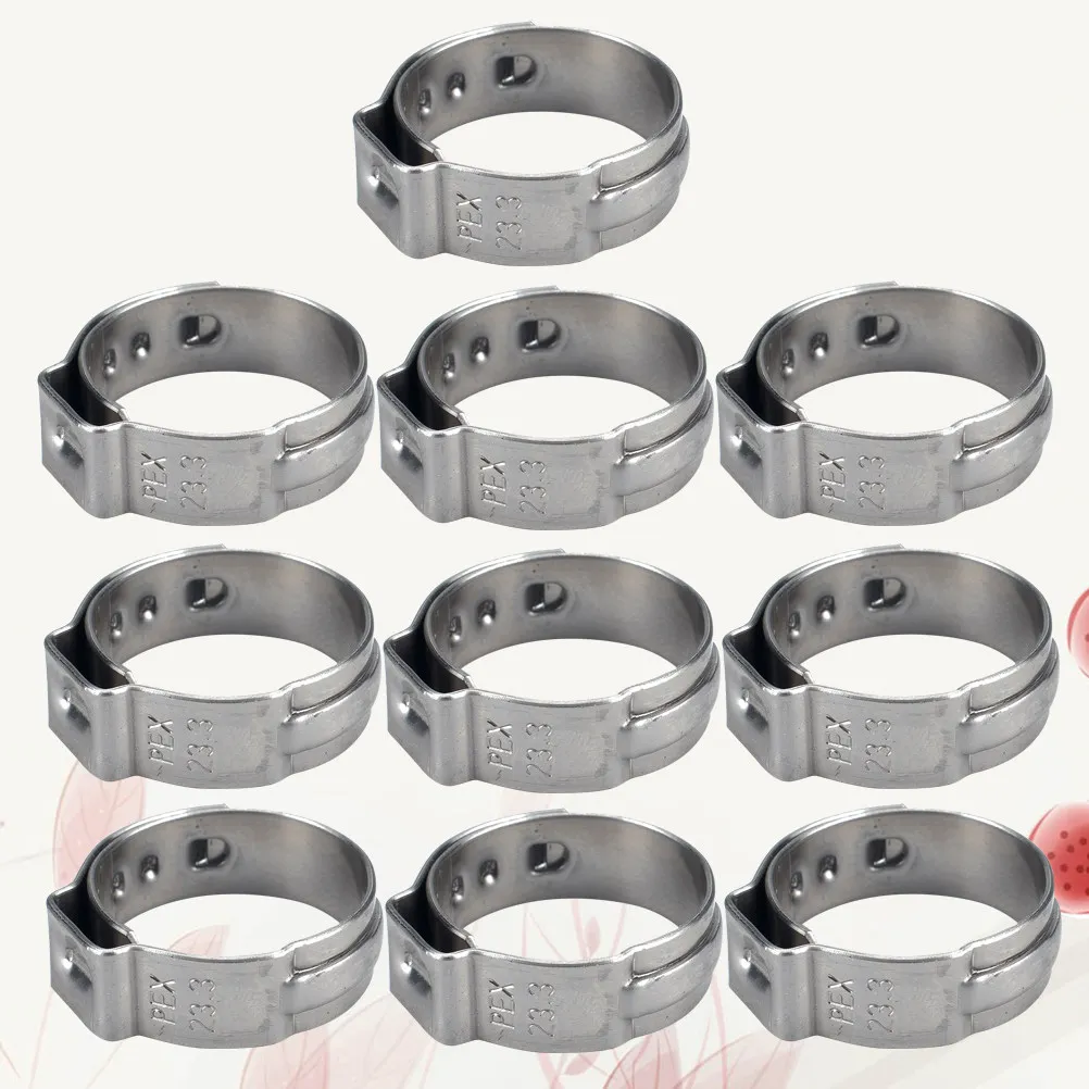

10Pcs Stainless Steel Single Ear Hose Clip Heavy Duty Drive Hose Clamp Adjustable for Water Gas Pipe Tube Fuel Line Industrial