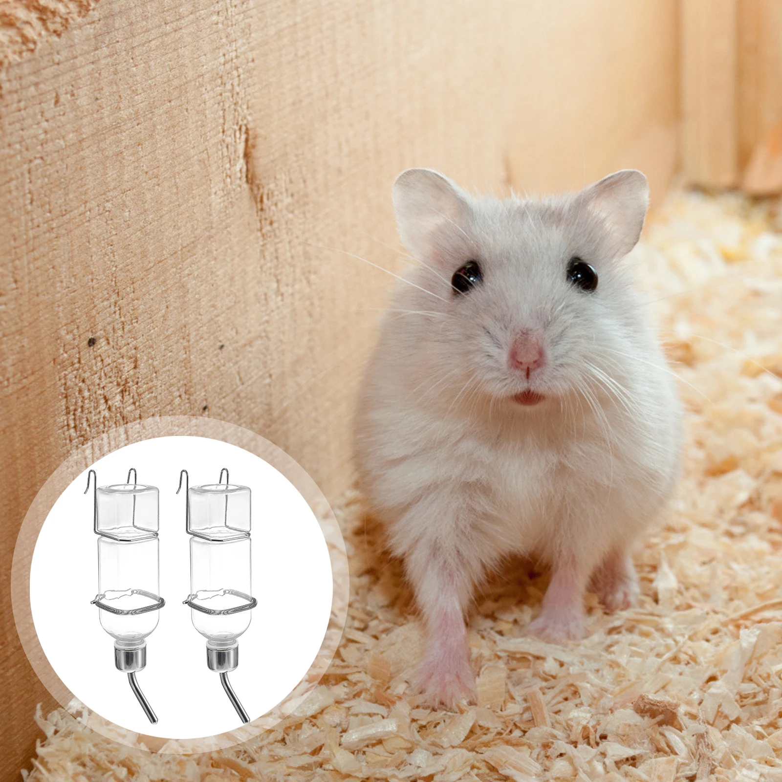 

2Pcs Pet Water Fountain 180ML Leak Proof Hanging for Rabbits Hamsters Easy Transparent Supplies Feeder Bottle Pet Drinking
