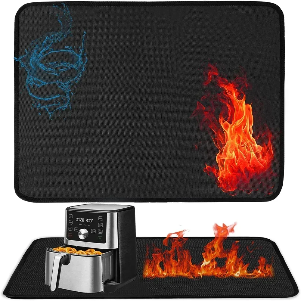 Heat Resistant Mats for Countertop Silicone Mats for Kitchen Counter Nonskid Heat Resistant Mats for Air Fryer Coffee Maker Oven