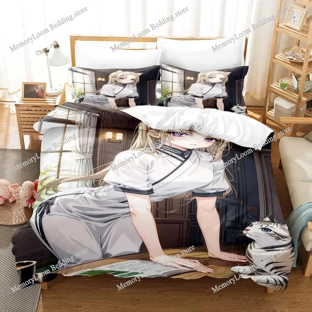 Anime A Girl and Her Guard Dog Bedding Set Single Twin Full Queen King Size Bed Set Adult Bedroom Duvet cover Sets Home Textiles