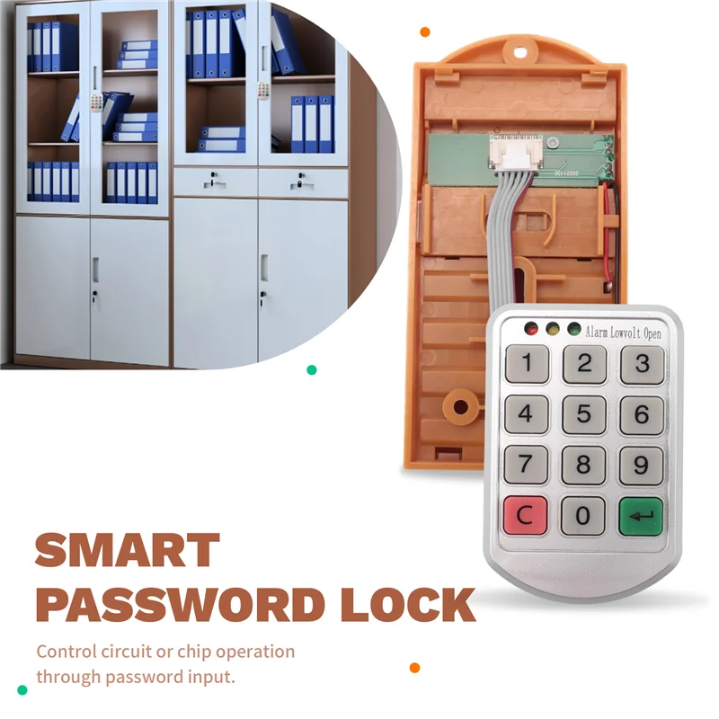 AC57-Electronic Lock Digital Smart Password Keyboard Digital Cabinet Door Password Lock For File Cabinet Locker Drawer