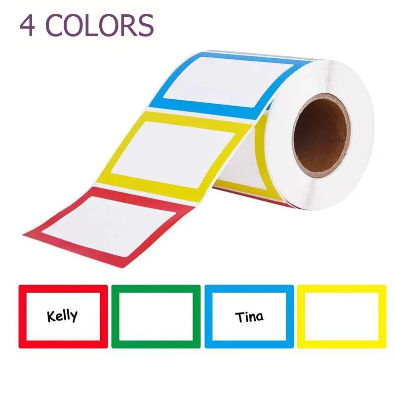 1 Roll Colorful Self Adhesive Large Label With Blank Self-adhesive Sticky Note Stickers Name Handwritten Large Rectangular Label