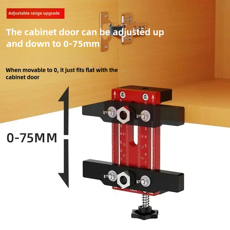 Upgrade Cabinet Door Mounting Jig with Support Arm & Clamp Cabinet Door Positioning Adjustable Cabinet Door Installation Locator