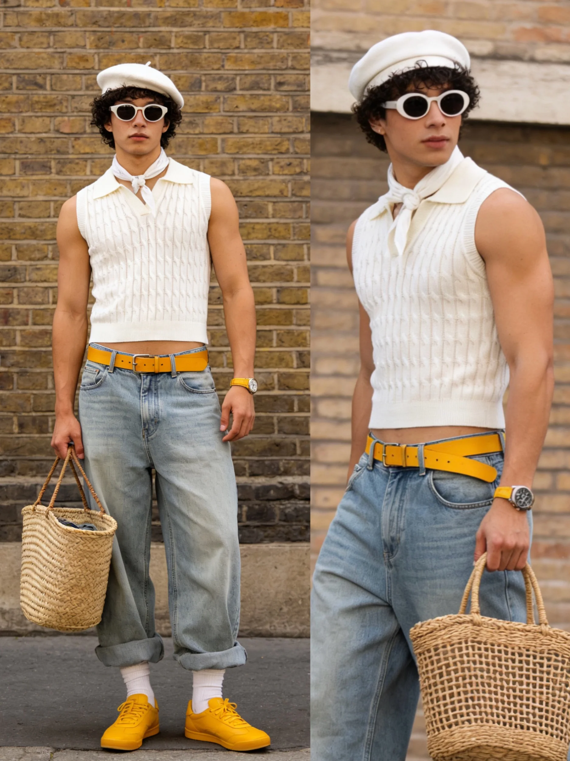 

Sexy Knitted Short Sleeveless Twist Knit Vest Casual Slim Fit British College Style City Walk Beach Camping Wedding Banquet