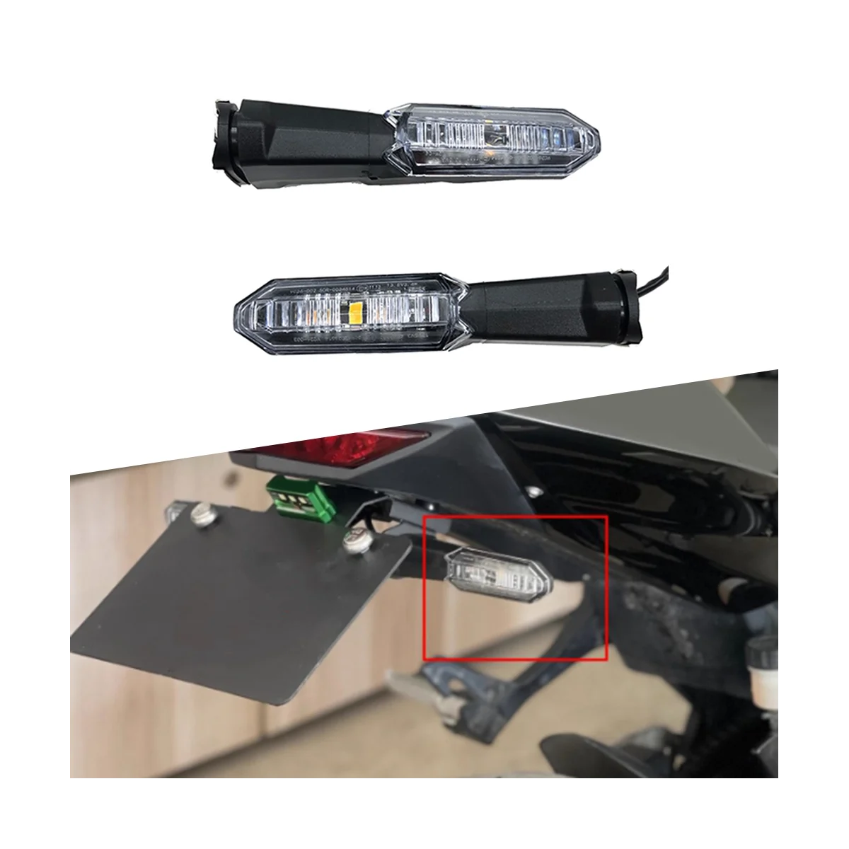 Motorcycle LED Front and Rear Turn Signal Light for Kawasaki Z650 Z900 Z1000Sx Ninja400 650 Indicator Light Transparent