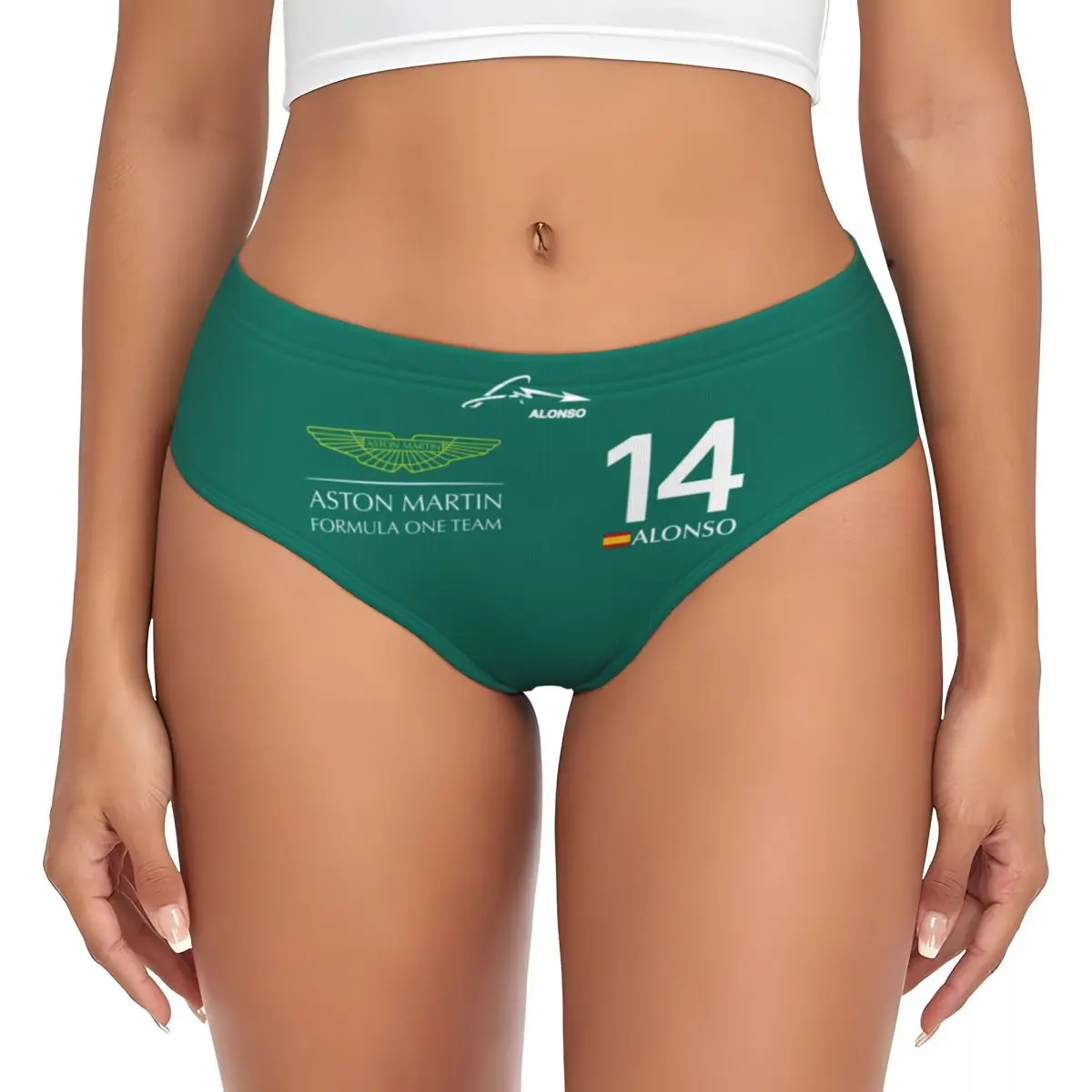 Custom Womens Fernando Alonso 14 Aston Martin Panties Underwear Female Comfort Briefs Underpants