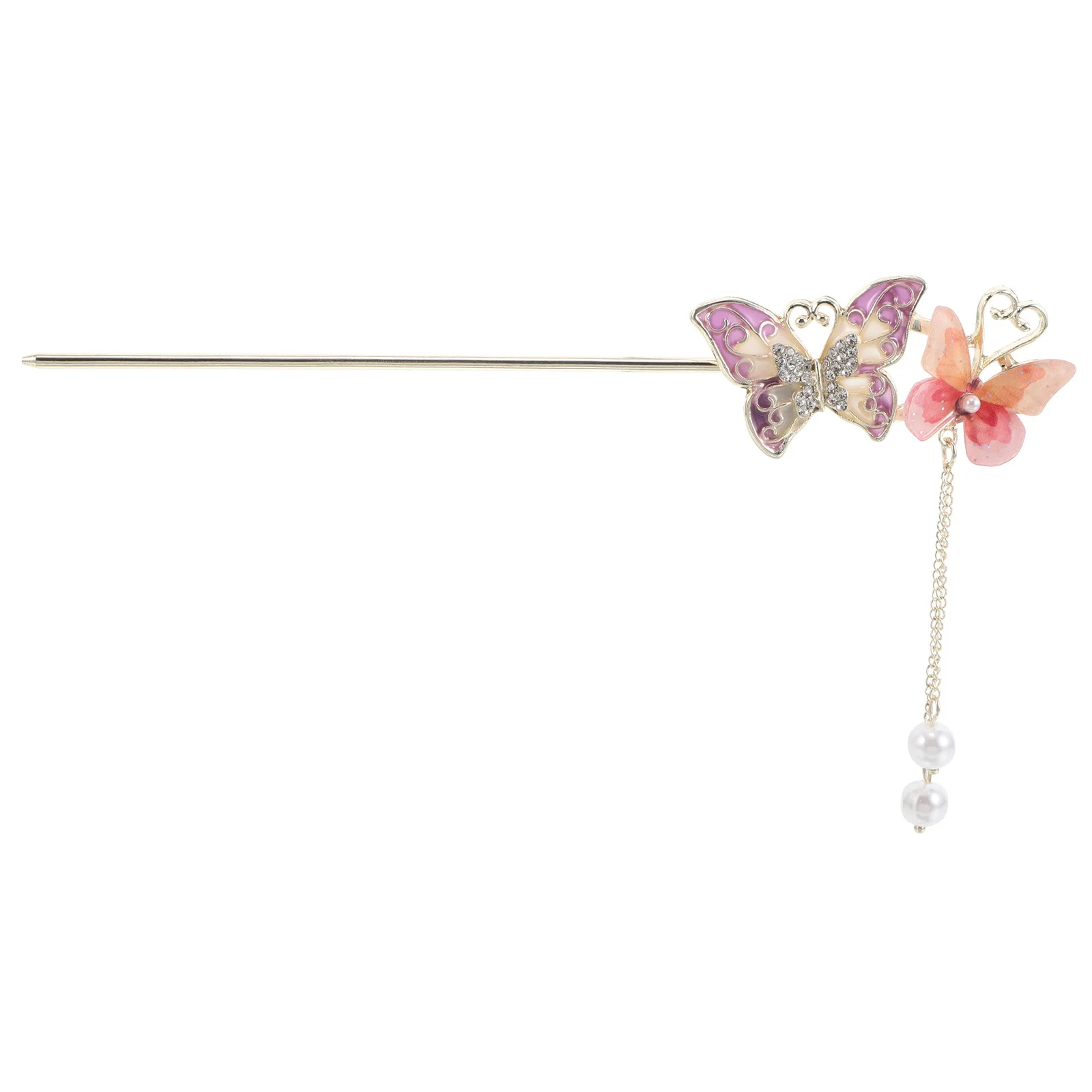 

Chinese Hair Chopsticks Long Decoration Traditional Style Retro Butterfly Tassel Stick Hairpin Chignon Pin Elegant Flower Hair