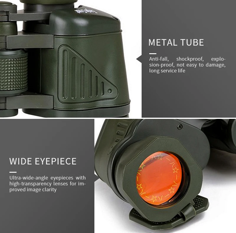 50x50 telescópio hd caça binóculos de alta definição 99-tipo telescópio de acampamento ao ar livre para acampamento binóculos de visão noturna