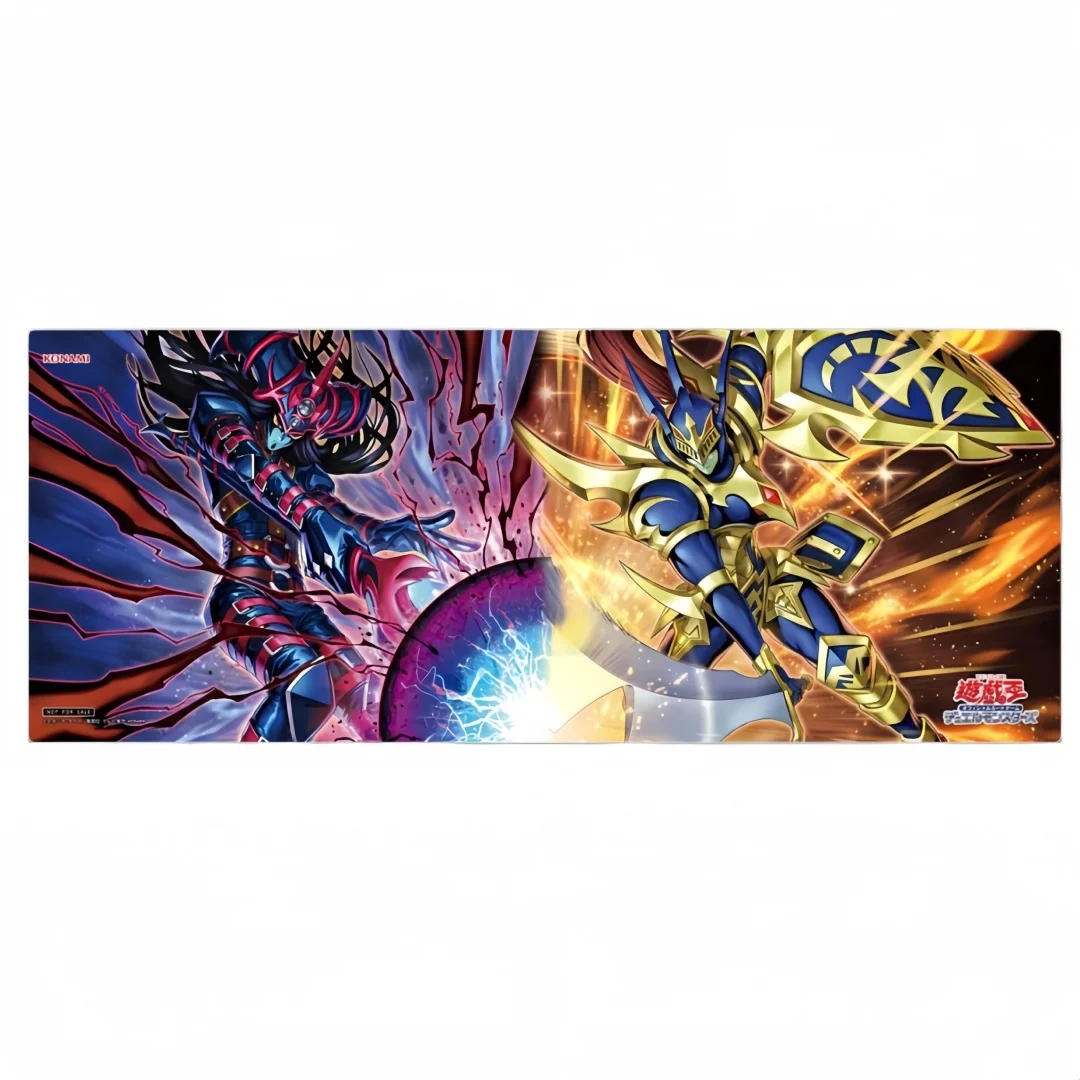 Yu-Gi-Oh! de 620x245 mm Tapete de Juego de Cartas Coleccionables Dark Magician of Chaos, Tapete de Cartas de Juego de Mesa de Goma Individual con Rejilla de Cartas Black Luster Soldier