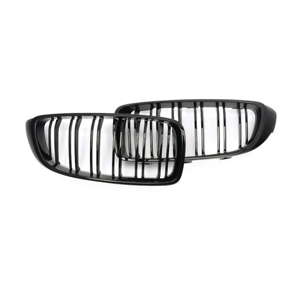 Car Front Bumper Grille Racing Grill for BMW 4 Series F32 F33 F36 F82 F83 2013 2014 2015 2016 2017 Dual-Slat Glossy Black ABS