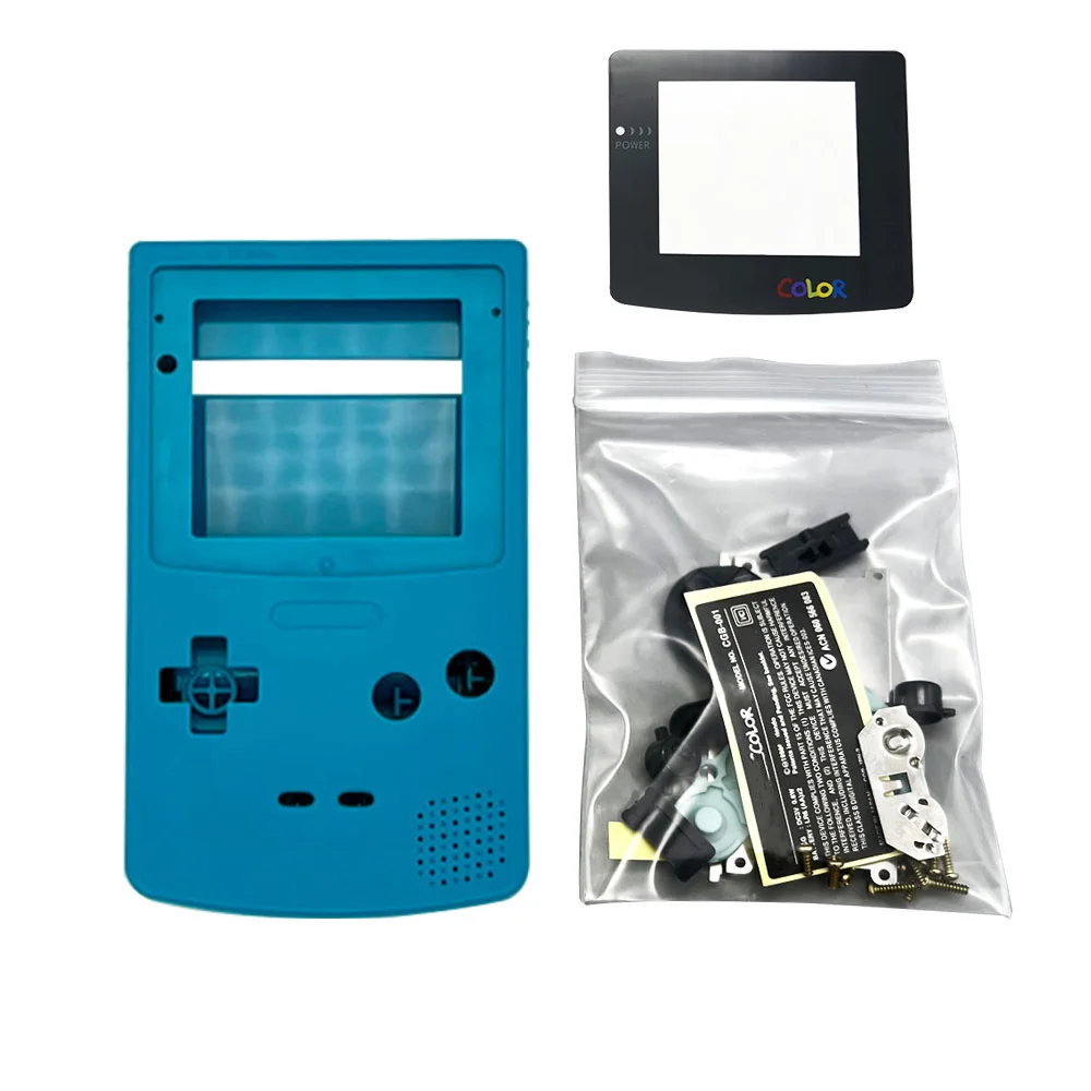 High Quality GBC Shell For Gameboy Color Housing Shell With Glass Screen Lens, Buttons Compatible With IPS And Original Screen