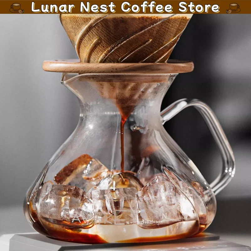 In Stock Muvna Tornado Glass Sharing Carafe V60 Dripper Filter Paper Drip American Pour Over Coffee Brewer Set Home Barista