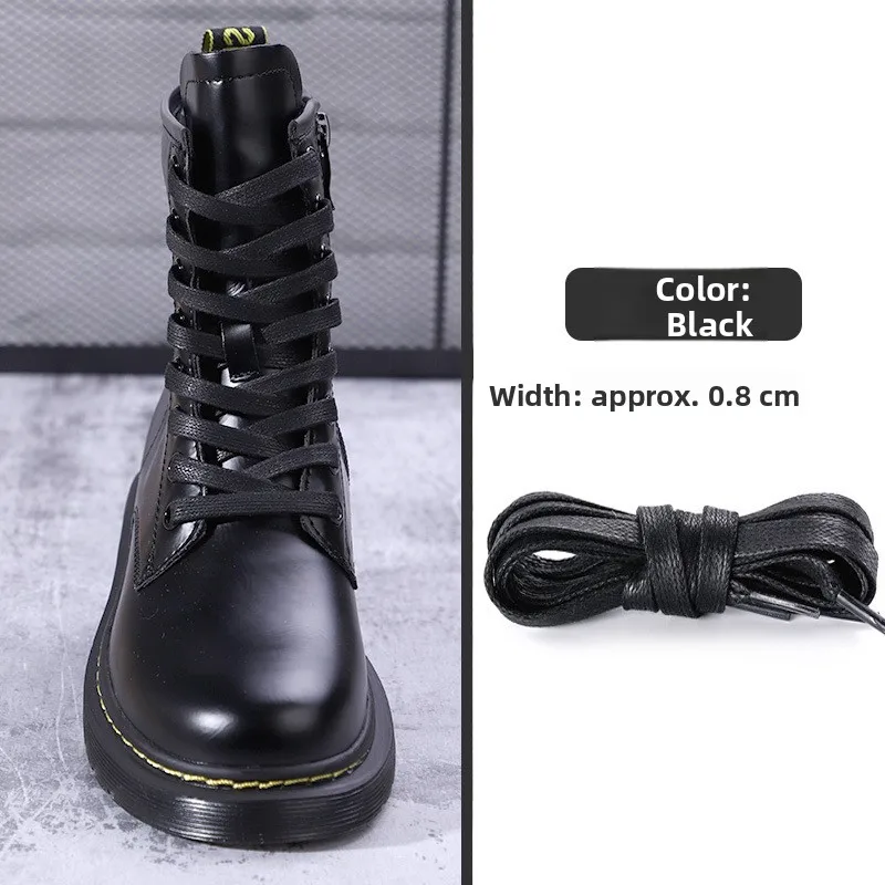

Waxed Flat Wide oelaces for Men And Women Boots Leather oes Bla Brown White Durable Comfortable Laces
