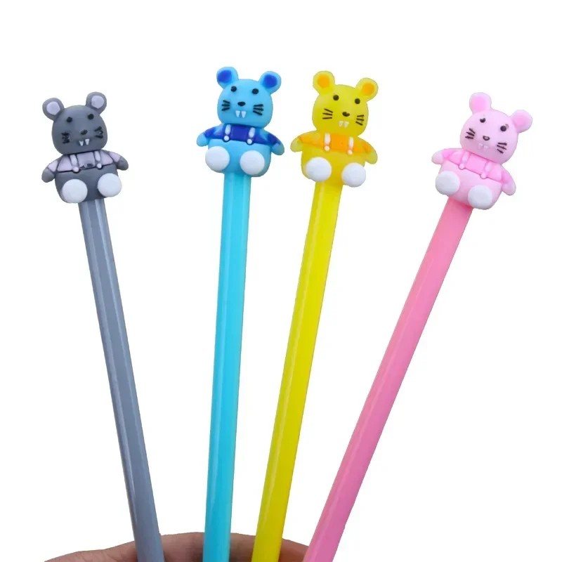 50PCS Cute Cartoon Creative Mouse Pen Gel Pen New Animal Signature Ball Pen Kawaii School Supplies Stationery