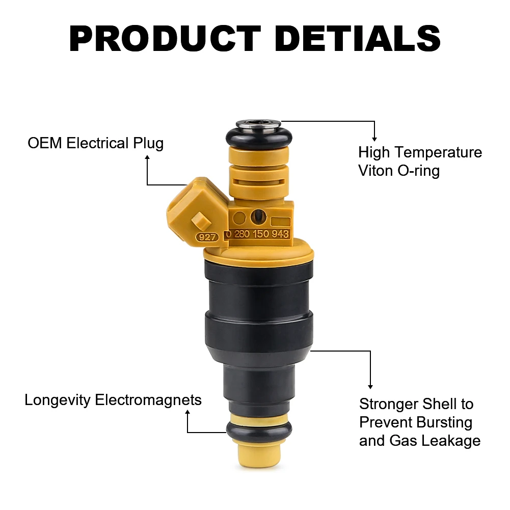 0280150943 Car Fuel Injector Flow Matched For Ford Lincoln 4.6L 5.0L 5.4L 5.8L V8 High Quality Fuel Injector Nozzle  0280150718