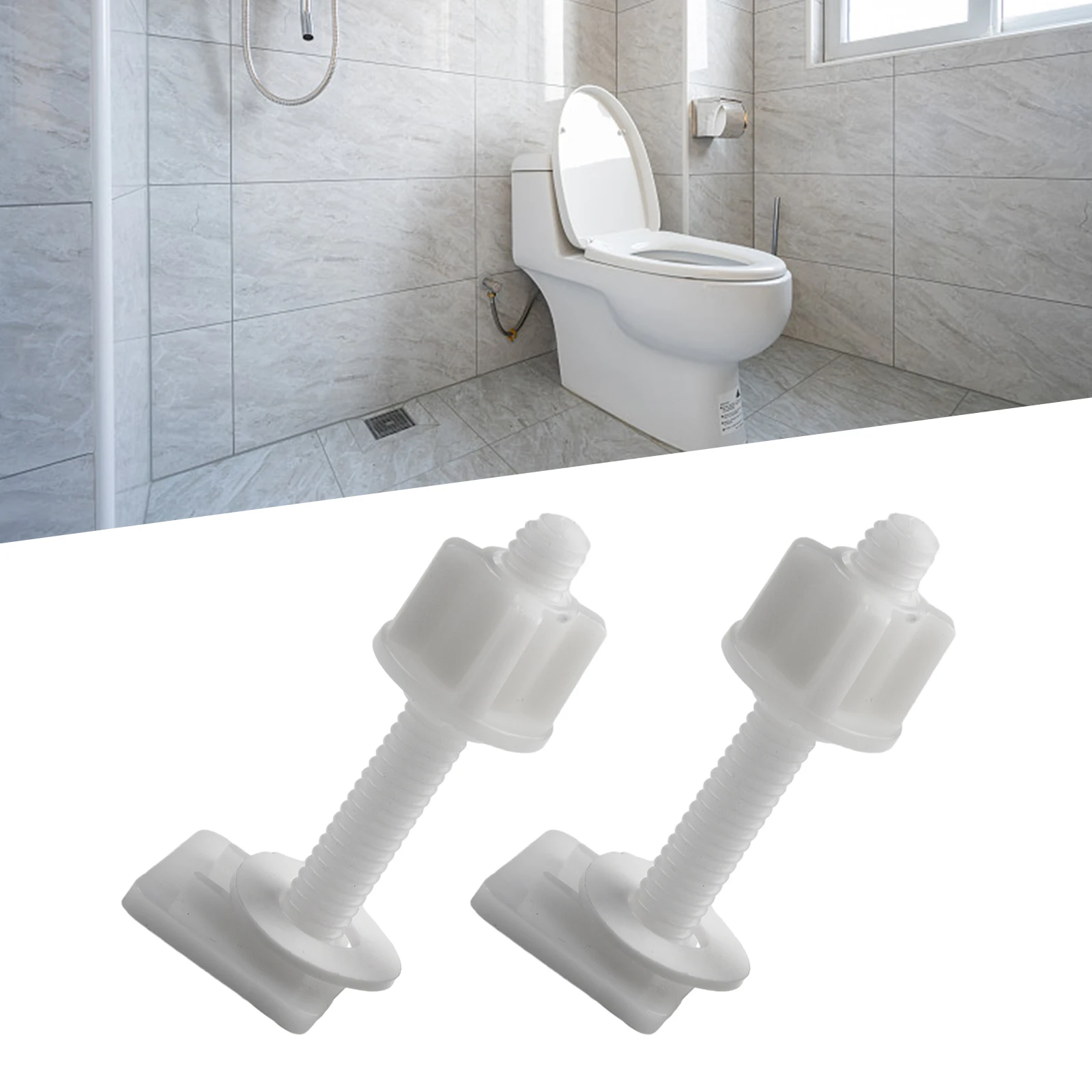Toilet Seat Hinge Screw Bolts Fitting Hinge Kit Plastic Replacement Seat Set Toilet Washers Toilet Seat Bolts Toilet Seat Screw