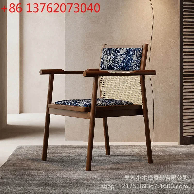 

Nordic, medieval solid wood single sofa chair solid wood dining chair book table chair