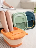 Lavabo de pies de masaje plegable de 1 pieza para adultos, uso doméstico y en dormitorio, diseño Simple con cubierta, baño de pies de remojo profundo