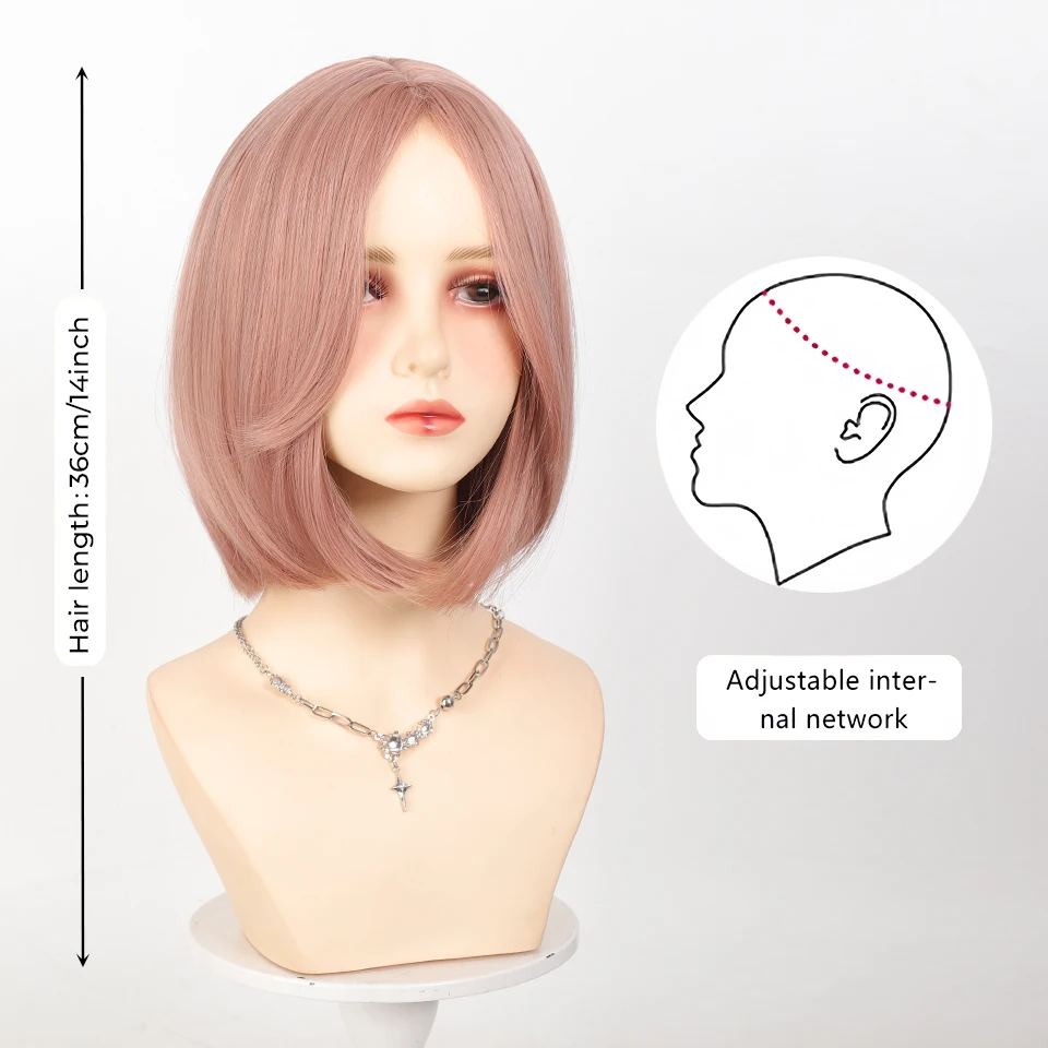 باروكات صناعية ذات طبقات من Yelowtim مع غرة مستقيمة وقصيرة يسلط الضوء على باروكة شعر أرجوانية مع باروكات تنكرية يومية طبيعية للنساء #3