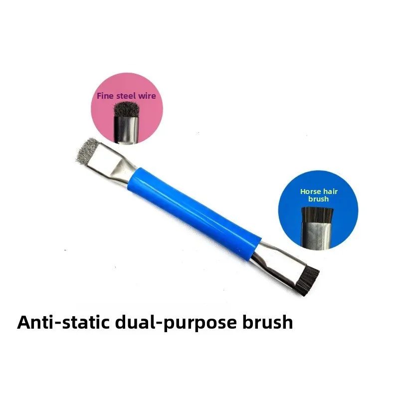 فرشاة آمنة مضادة للكهرباء الساكنة، فرشاة تنظيف PCB للوحة الأم للهاتف المحمول، مجموعة أدوات إصلاح الرأس المزدوج