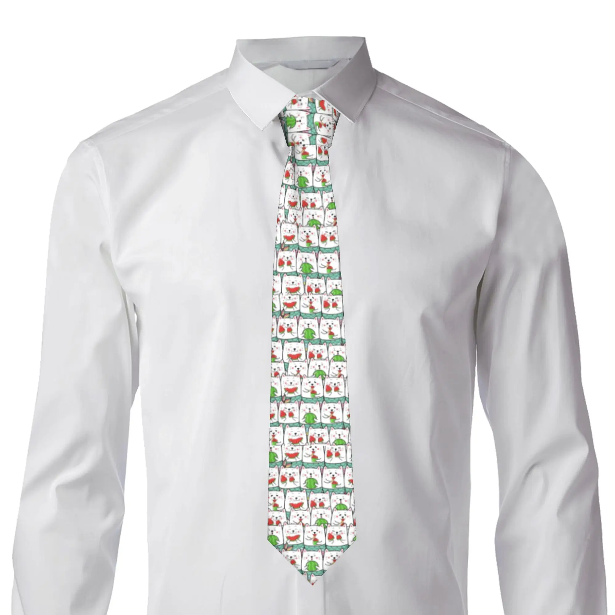 Formal Funny Colourful Creative Cat Printed  Ties for Wedding Mens  Neckties