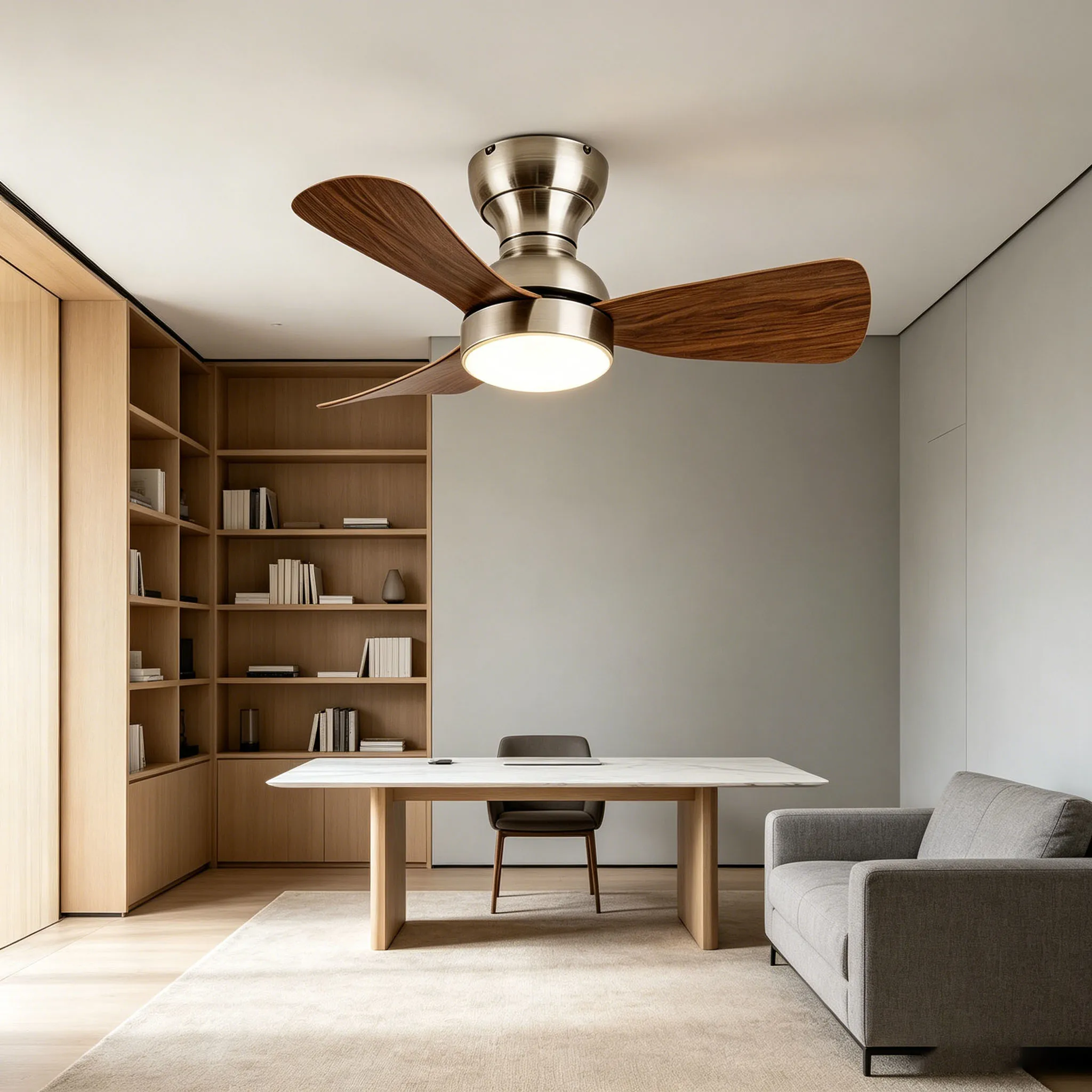 Small aisle dining bedroom fan light Balcony study silent frequency conversion ceiling electric fan chandelier